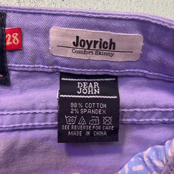 ⭐️ 3/$21 ⭐️ Dear John Lavender Denim Jeans Size 28 - Picture 4 of 8